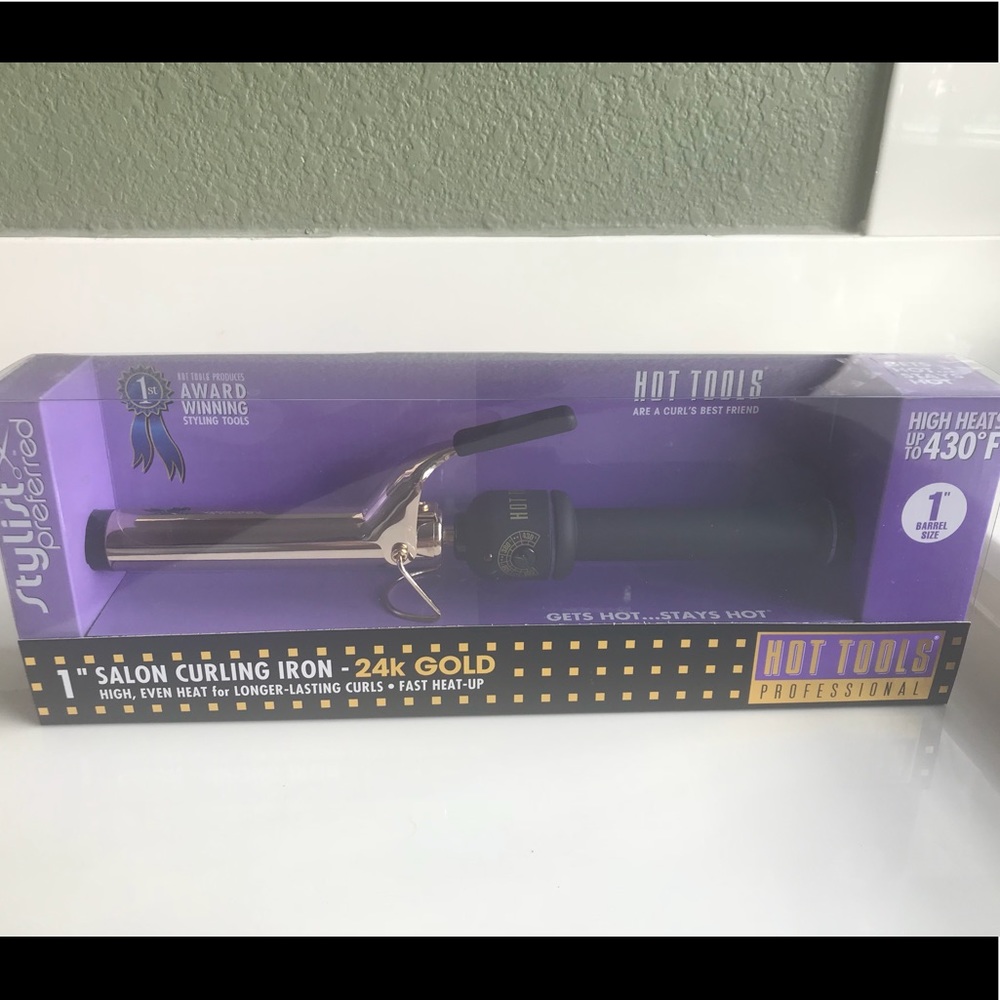 Hot Tools 1” Curling Iron 24k Gold New In Box
